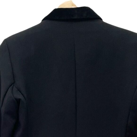Mango MNG Double Breasted Tailored Velvet Collar Blazer Jacket Black Size Small - Picture 10 of 14
